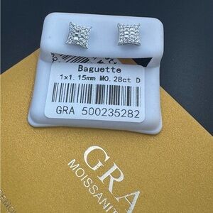 Moissanite Silver Stud Earrings